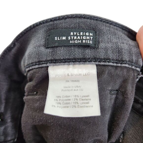 VERONICA BEARD Jeans Womens 30 Washed Black Ryleigh Slim Straight High Rise Jean - Picture 10 of 10